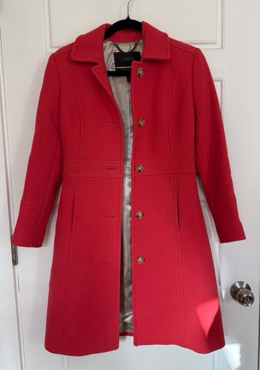 J.Crew Jackets & Blazers - J.Crew Double-Cloth Lady Day Coat with Thinsulate Coral Size 0P